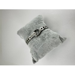 Gümüş Kelepçe Desenli Bileklik